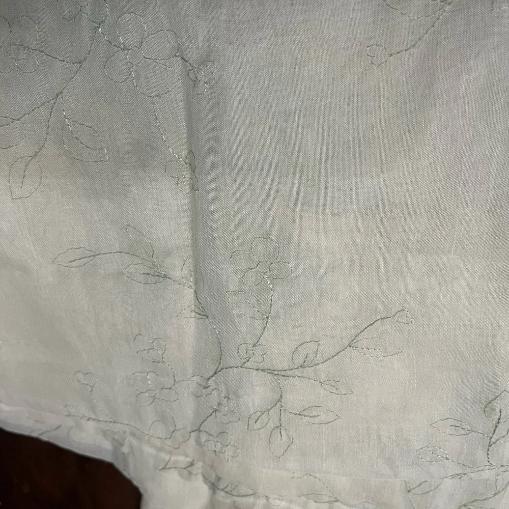 NWOT SET OF 2 SHEER CURTAIN PANELS W/NEEDLE EMBROIDERY